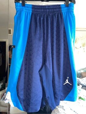 Jordan Blue and Navy Basketball Shorts with Dri-Fit